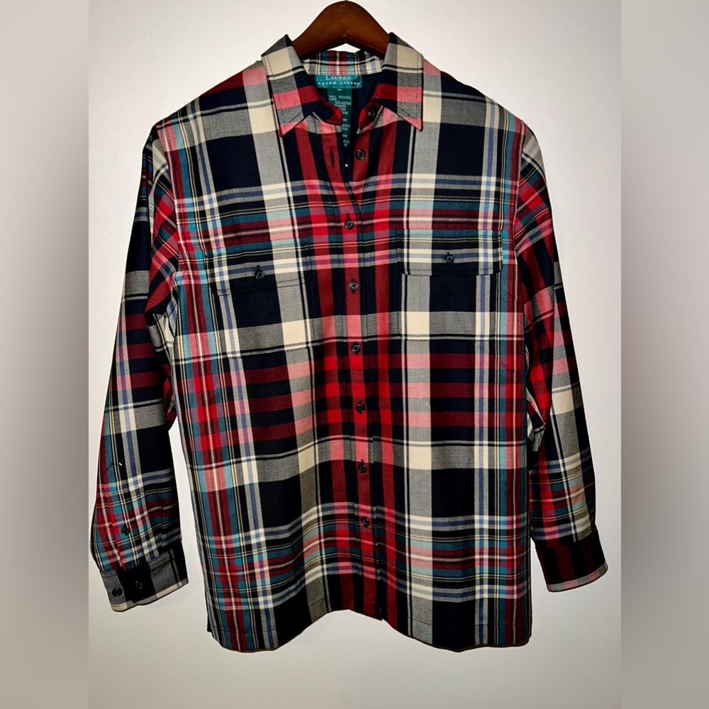 Ralph Lauren Red and Blue Plaid Button Down Shirt